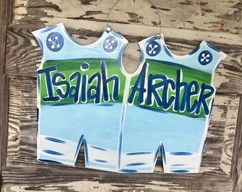 Twin Door Hanger - Hospital Door Hanger - Birth Announcement - Personalized Door Hanger - Twin Birth Announcement - Nursery Decor - Baby Boy