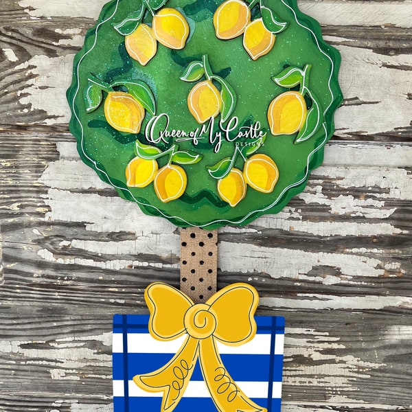 TEMPLATE - Lemon Template Door Hanger Template - DIY Door Hanger - Door Decor Template -Chinoiserie Template - Downloadable Door Hanger