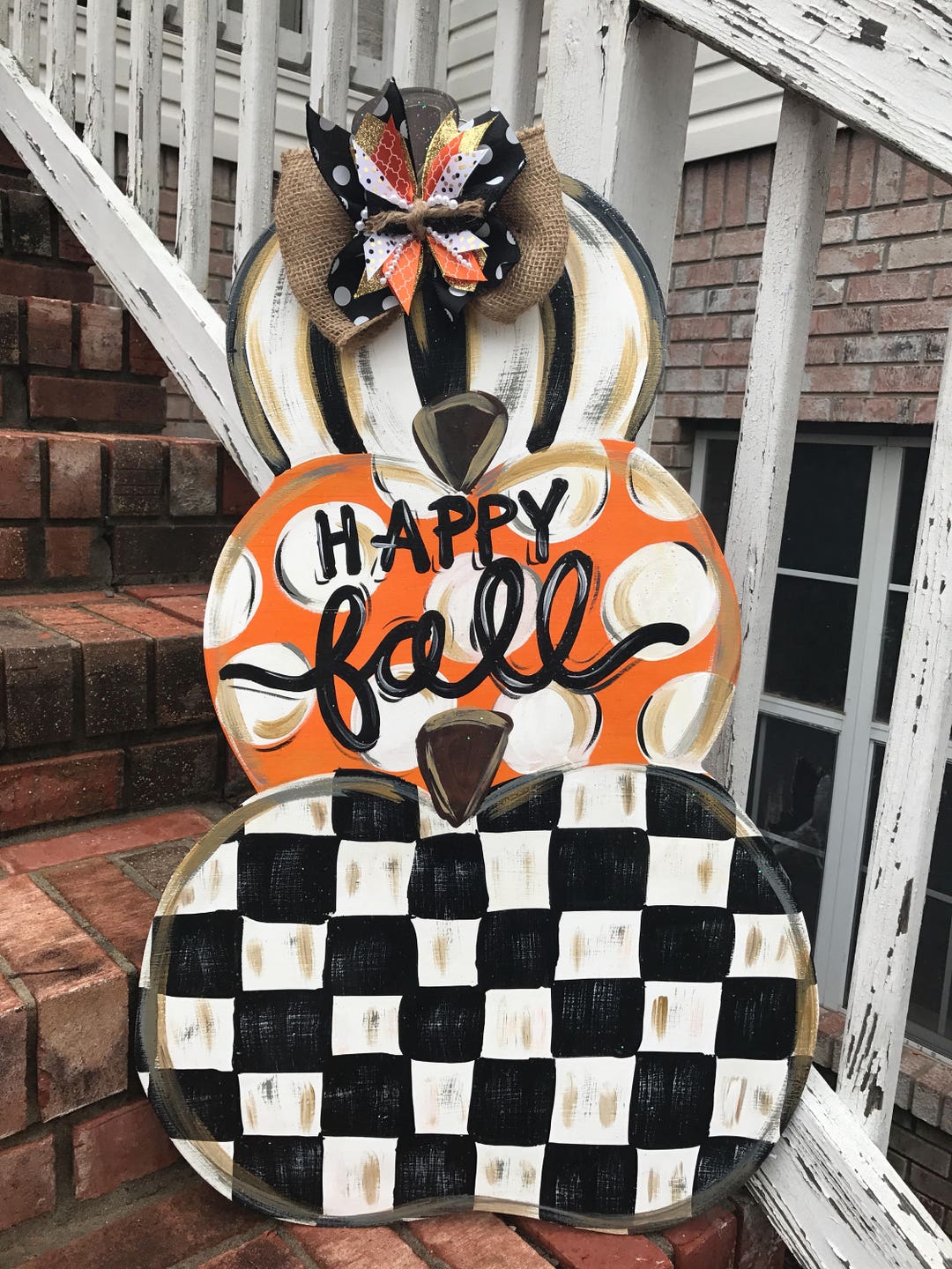 Halloween Door Hanger - Fall Door Hanger - Pumpkin Door Decor - Autumn ...