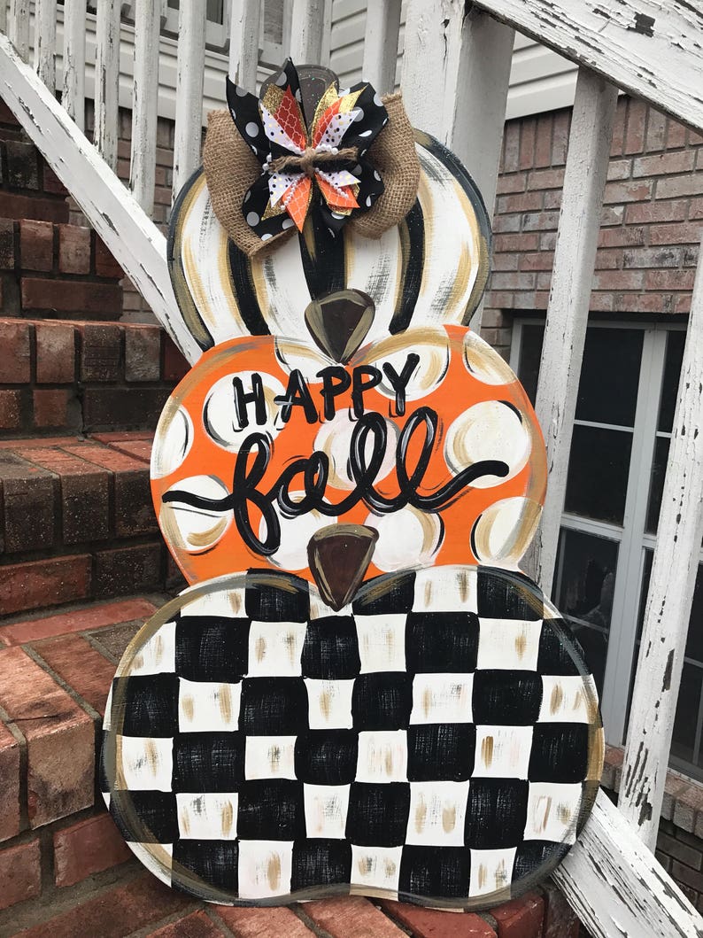 Halloween Door Hanger Fall Door Hanger Pumpkin Door Decor Etsy