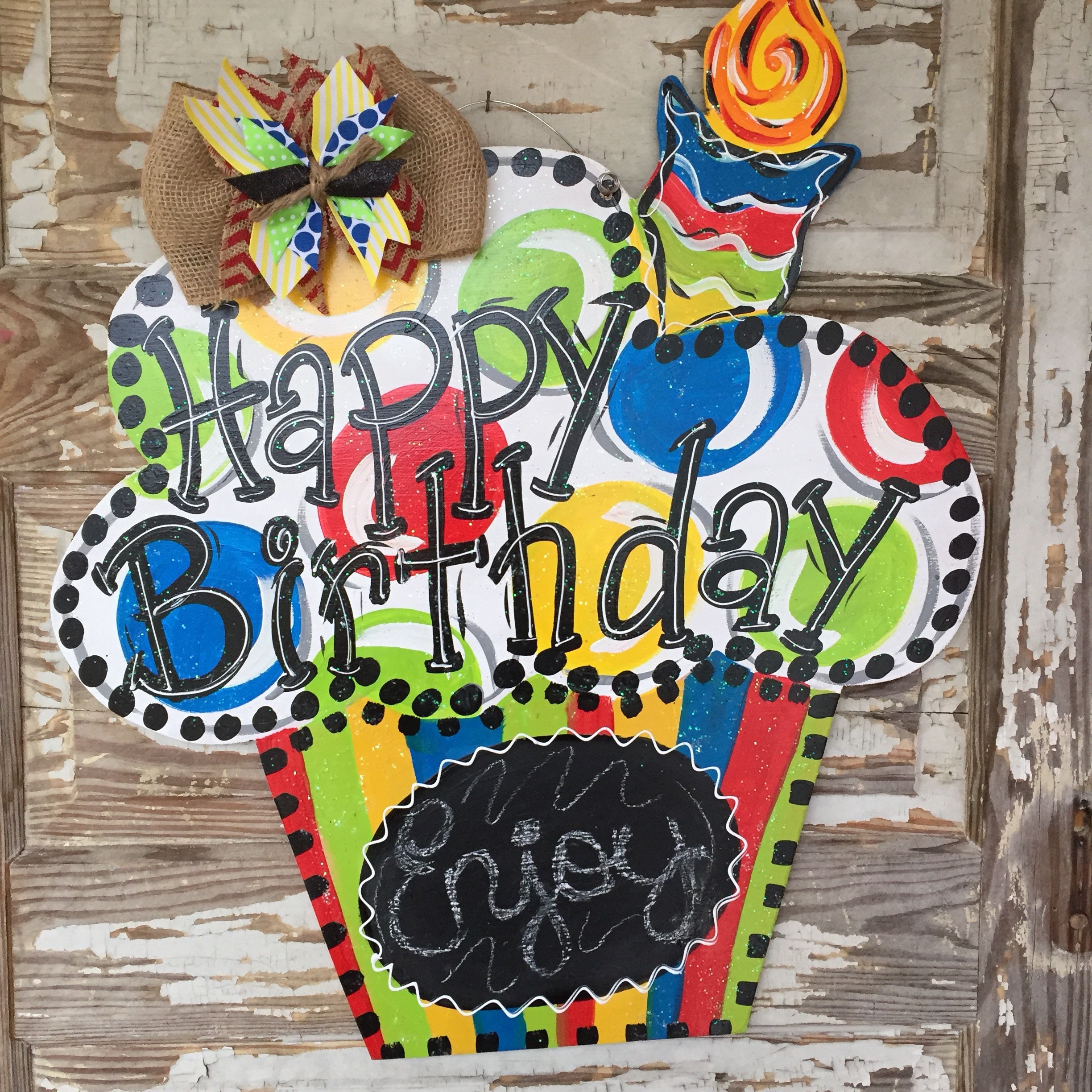 Birthday Door Hanger Personalized Door Hanger Chalkboard Birthday