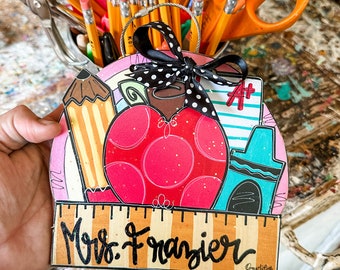 Teacher Gift - Teachers Appreciation - Teacher Bag Tag - Teacher Charm - Teacher Bag Charm - personalized Teacher charm - desk sign