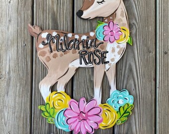 TEMPLATE - Baby Door Hanger Template - DIY Door Hanger - Door Decor Template - Birth Announcement Template - Downloadable Door Hanger