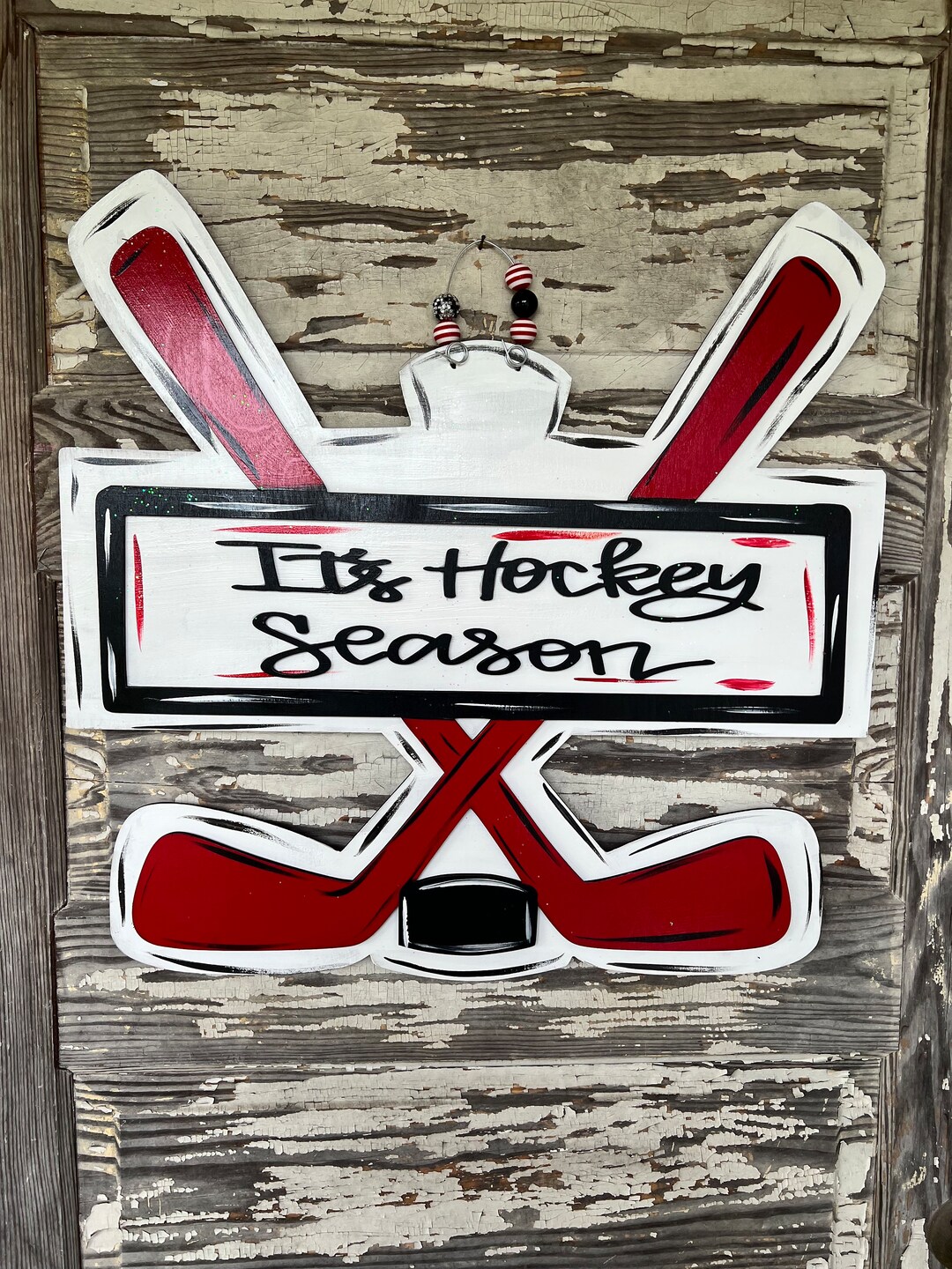 Hockey Door Hanger - Hockey Sign - Hockey Door Decor - Sports Door ...