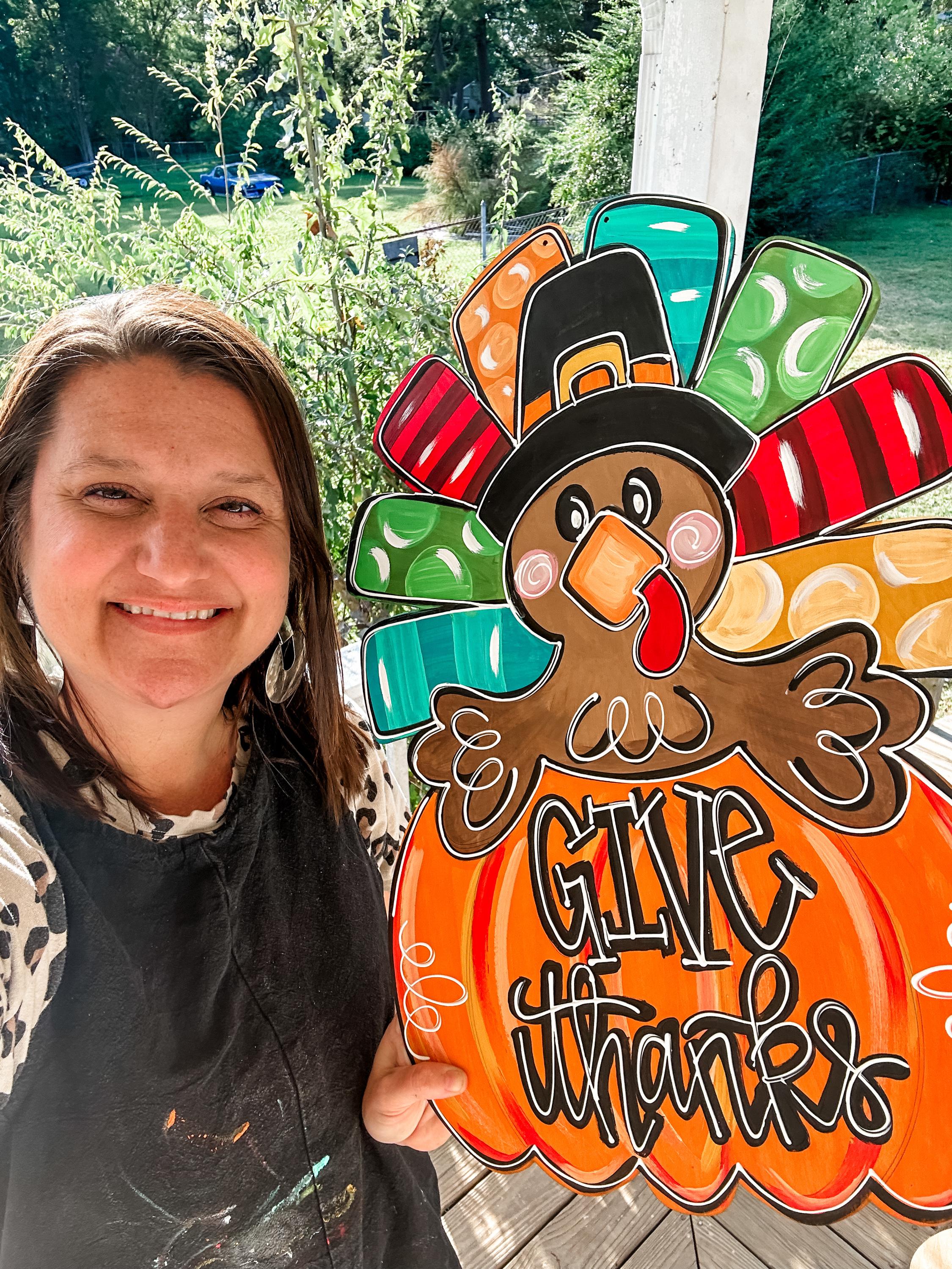Thanksgiving Door Hanger - Fall Door Hanger - Turkey Door Hanger - Turkey Wreath - Thanksgiving Decor - Personalized Thanksgiving Decor