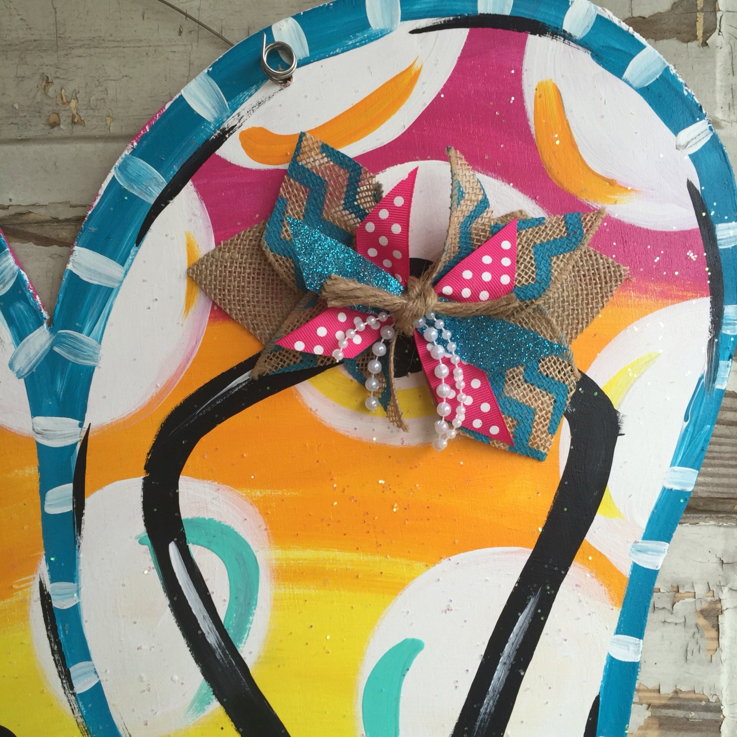 Flip Flop Door Hanger - Summer Door Hanger - Spring Decor - Spring Door ...