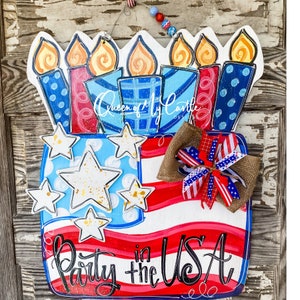 Patriotic Door Hanger - American Flag Door Hanger - Patriotic Decor - Summer Door Decor - Fourth of July Door Hanger - USA Decor