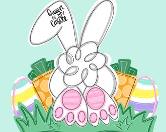 TEMPLATE - Easter Template Door Hanger Template - DIY Door Hanger - Door Decor Template - Easter Bunny Template - Downloadable Door Hanger