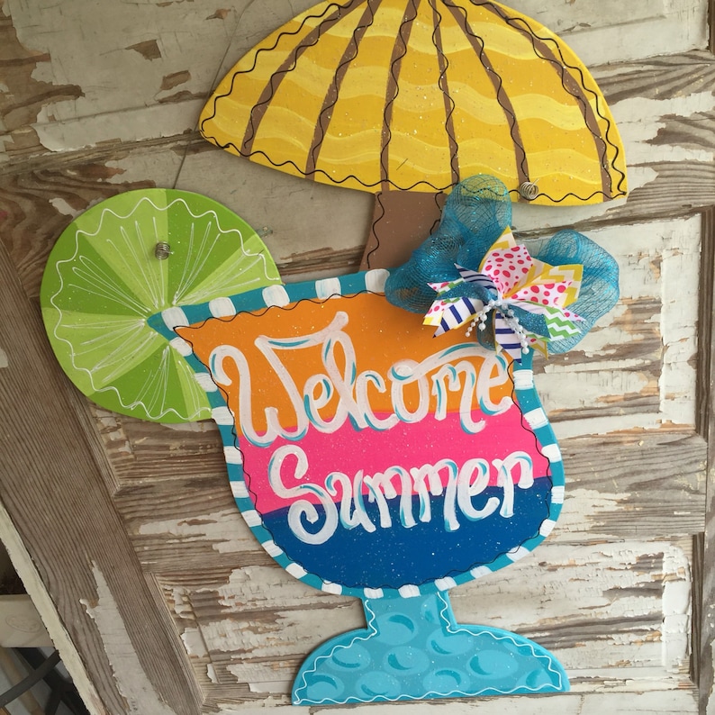 Summer Door Hanger Personalized Door Hanger Summer Door Etsy