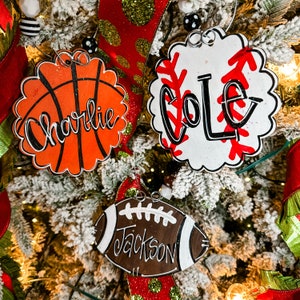 Personalized Christmas Ornament - Personalized Basketball Ornament - Baseball Ornament - Basketball Christmas Ornament - Christmas Decor