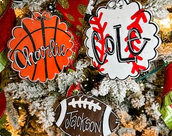 Personalized Christmas Ornament - Personalized Basketball Ornament - Baseball Ornament - Basketball Christmas Ornament - Christmas Decor