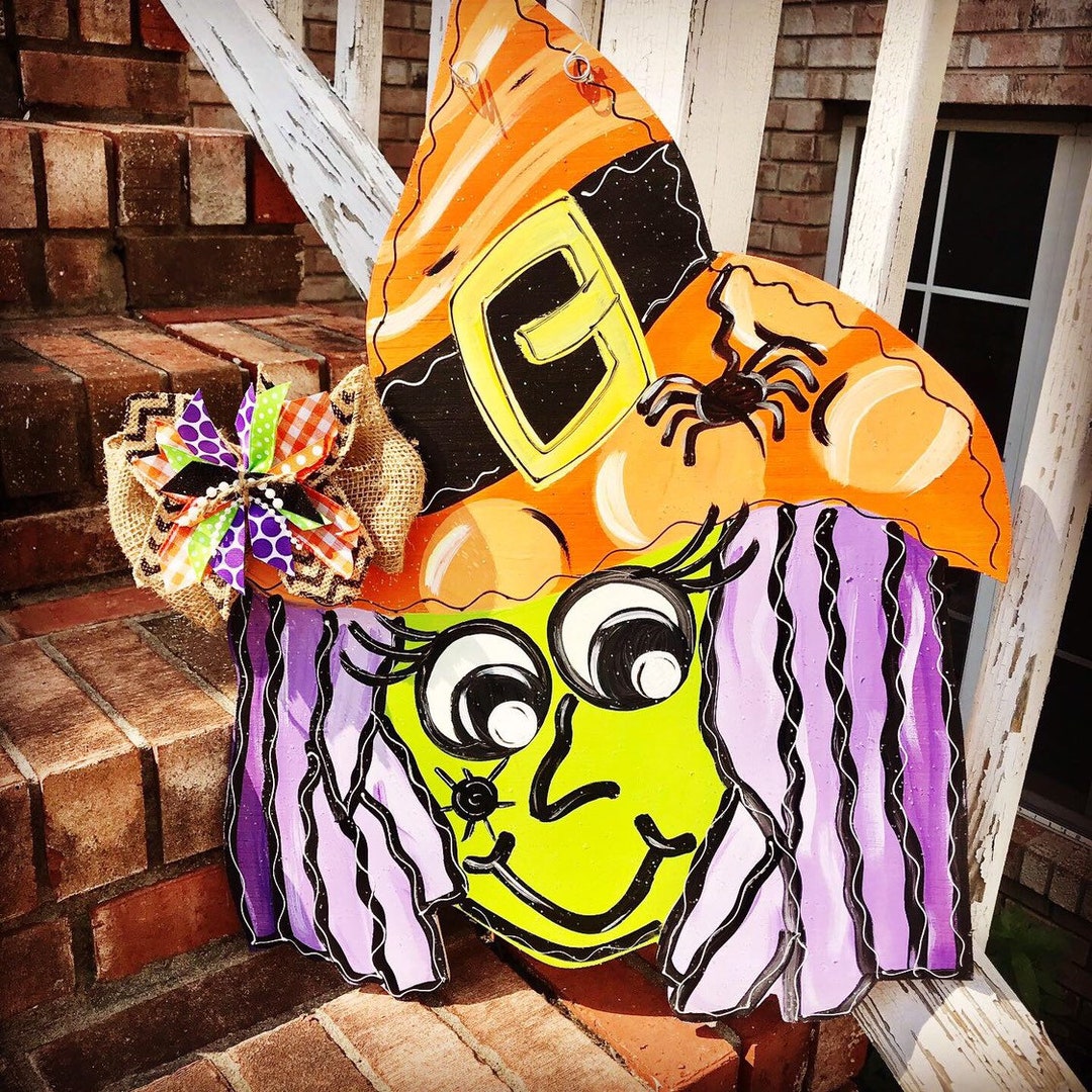 Halloween Door Hanger - Witch Door Hanger - Witch Door Decor - Autumn ...