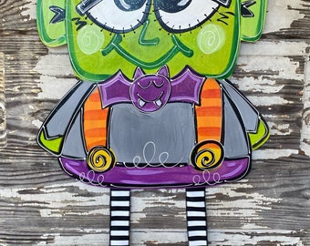 Halloween Door Hanger - Frankenstein Door Hanger - Halloween Decorations - Halloween Door Decor - Halloween Decor _ Halloween Wreath - Frank