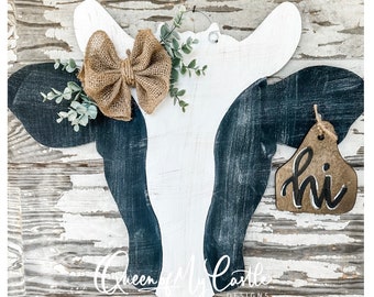 TEMPLATE - Cow Door Hanger Template - DIY Door Hanger - Door Decor Template - Cow Template - Downloadable Door Hanger
