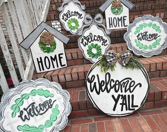 Grab Bag - Winter Door Hanger -  Door Hanger - Valentine’s Day Door Decor - Wintery Door Sign - Winter Wreath - Personalized Door Decor
