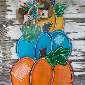 Fall Door Hanger - Pumpkin Door Hanger - Personalized Door Hanger - Fall Wreath- Fall Decor - fall Decorations - Halloween Sign