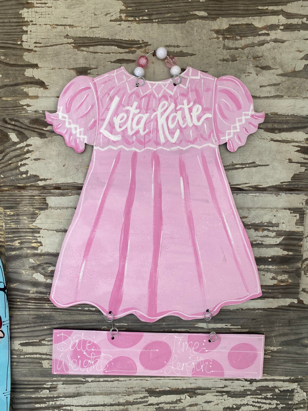 Personalized Baby Door Hanger Birth Announcement Hospital Door Hanger