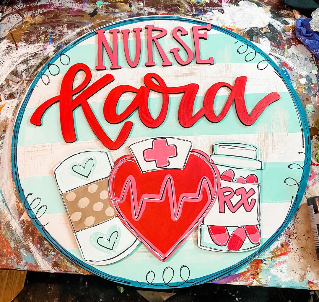 School Nurse Door Hanger Nurse Door Hanger Nurse Decor Nurses Week