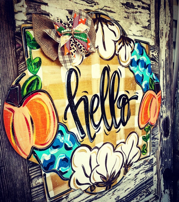 Fall Door Hanger - Pumpkin Door Hanger - Personalized Door Hanger - Fall Wreath- Fall Decor - fall Decorations - Halloween Sign
