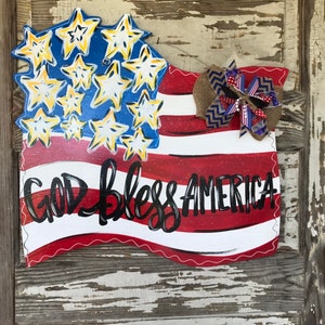 Patriotic Door Hanger - American Flag Door Hanger - Patriotic Decor - Summer Door Decor - Fourth of July Door Hanger - USA Decor