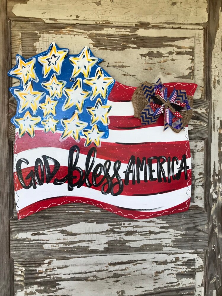 big discount Patriotic Door Hanger American Flag Door