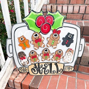 Christmas Door Hanger - personalized Door Hanger - Gingerbread Decor - Christmas Decorations - personalized - Christmas Wreath - Christmas