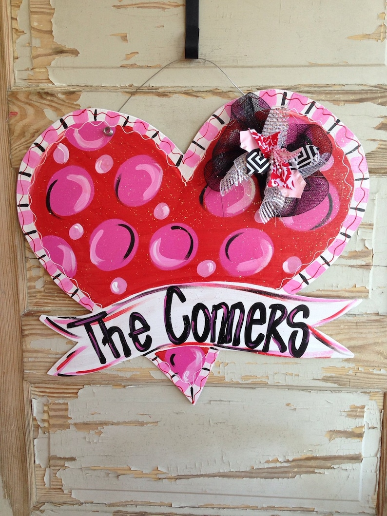 Personalized Door Hanger Valentine's Day Door Hanger - Etsy