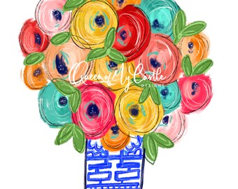 TEMPLATE - Spring Template Door Hanger Template - DIY Door Hanger - Door Decor Template - flowers Template - Downloadable Door Hanger