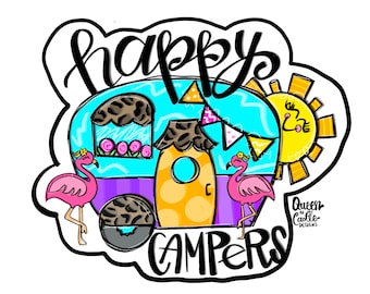 TEMPLATE -  Camper Template Door Hanger Template - DIY Door Hanger - Door Decor Template - Camping Template - Downloadable Door Hanger