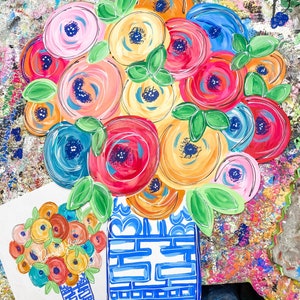 Spring Door Hanger - Summer Door Hanger - Spring Decor - Spring Door Decor - Summer Door Decor - Chinoiserie Decor - Mother’s Day Gift