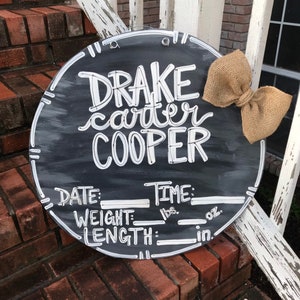Baby Door Hanger - Hospital Door Hanger - Birth Announcement - Personalized Door Hanger - Boy Baby Gift - Nursery Decor - Baby Boy