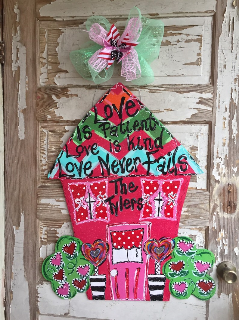Personalized Door Hanger Valentines Day Door Hanger Love Etsy