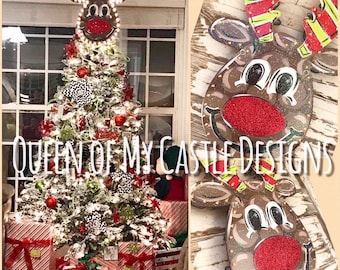 Adorno para la punta del árbol de Navidad - Adorno para la punta del árbol de Navidad de Rodolfo - Decoración para el árbol de Navidad - Adornos para el árbol de Navidad - Adorno para la punta del árbol de Navidad preiluminado - Navidad