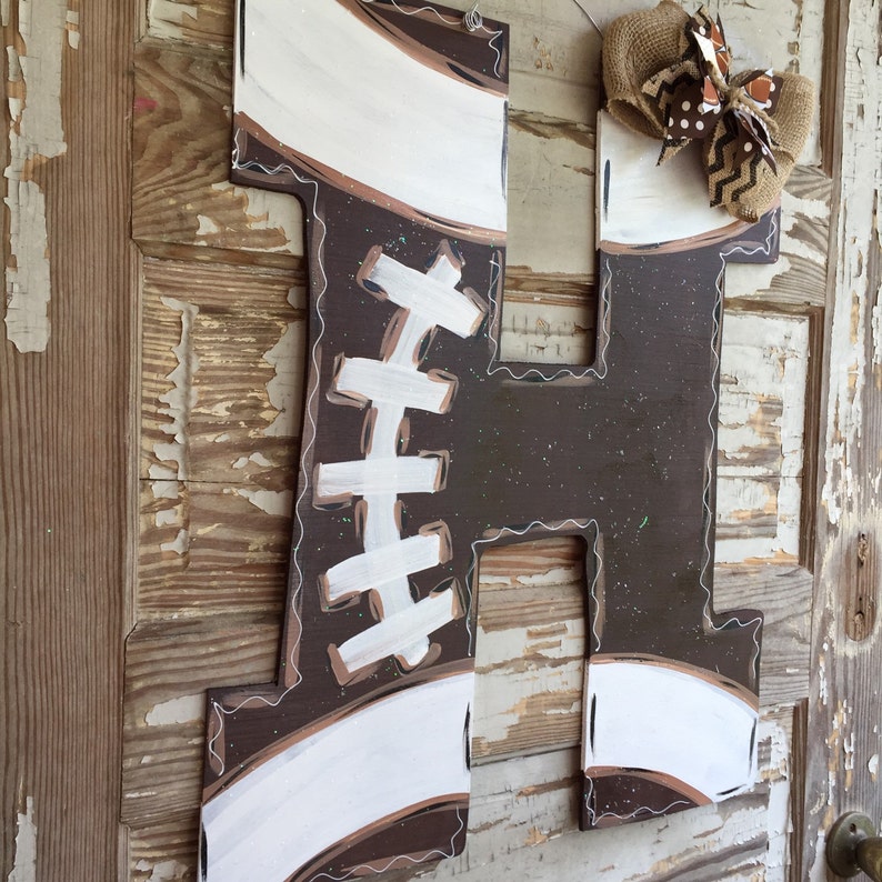 Football Door Hanger Football Sign Football Door Decor Sports Door Hanger Football Decor Summer Door Hanger Football Mom image 5