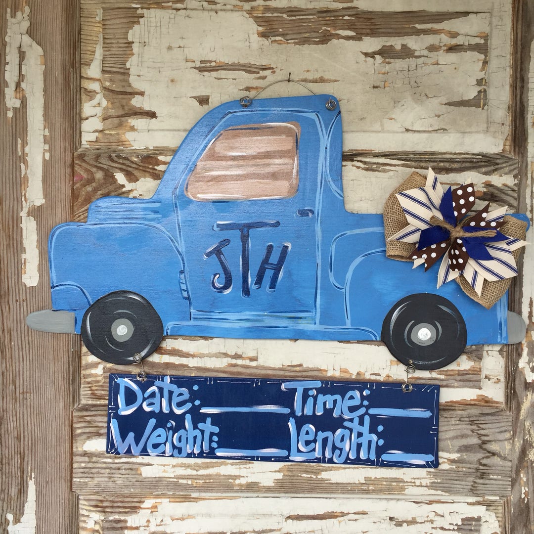 Baby Door Hanger Hospital Door Hanger Birth Announcement Etsy