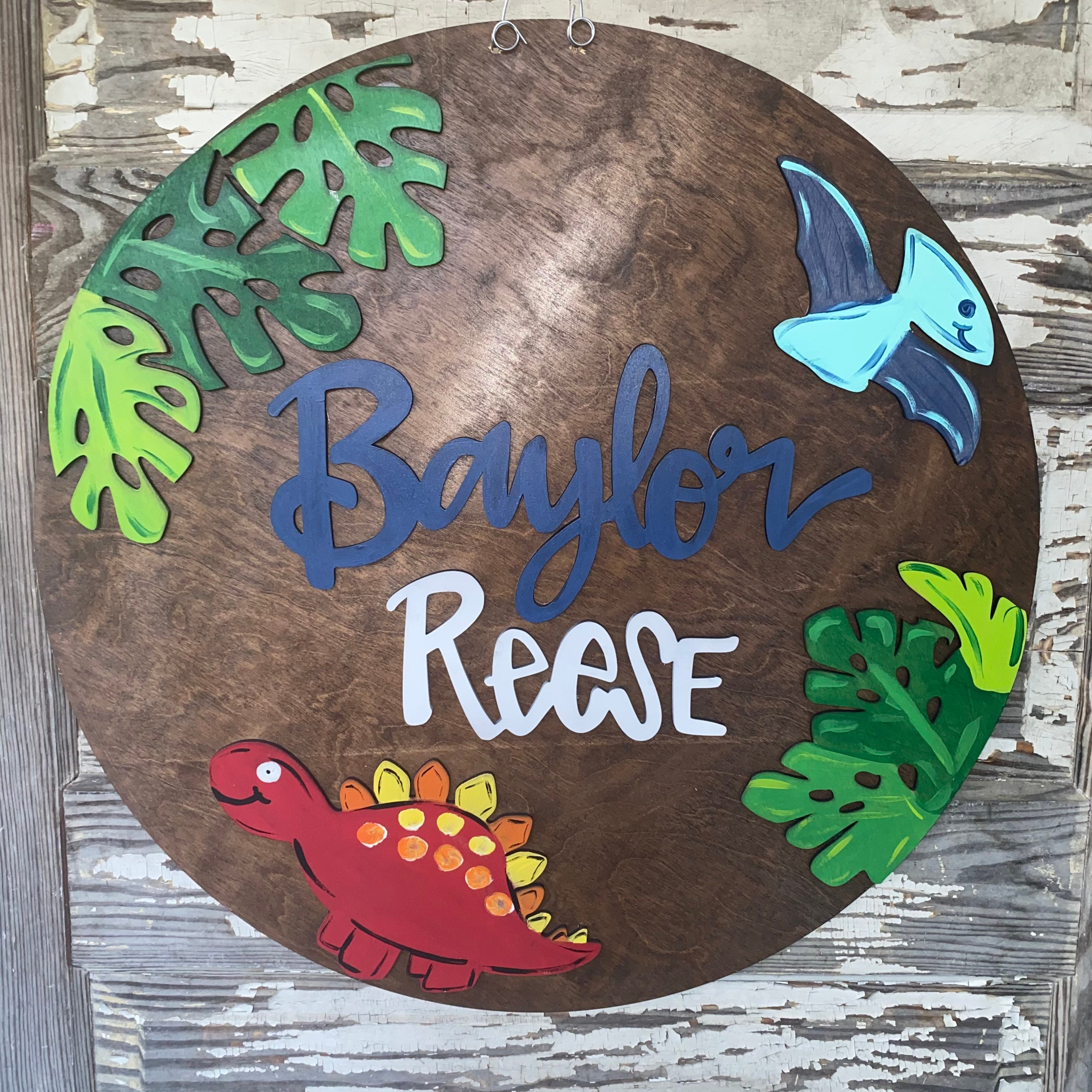 Dinosaur Door Hanger Hospital Door Hanger Birth Etsy