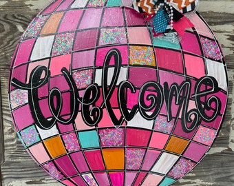 TEMPLATE - Disco ball Template Door Hanger Template - DIY Door Hanger - Door Decor Template - Disco Ball Template - Downloadable Door Hanger