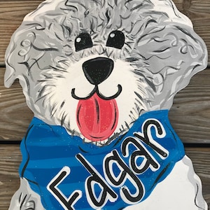 Dog Door Hanger - Dog Sign - Pet Door Hanger - Dog Wreath - Puppy Door Hanger - Personalized Pet Sign - Dog Door Decor - Goldendoodle