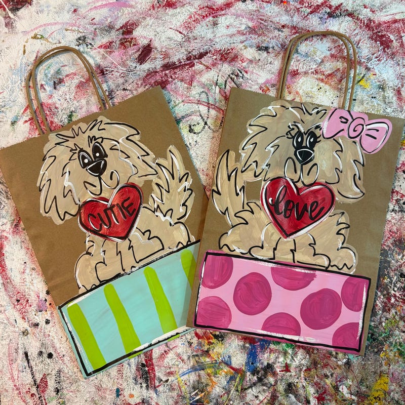 Valentines Bag Painted - Etsy