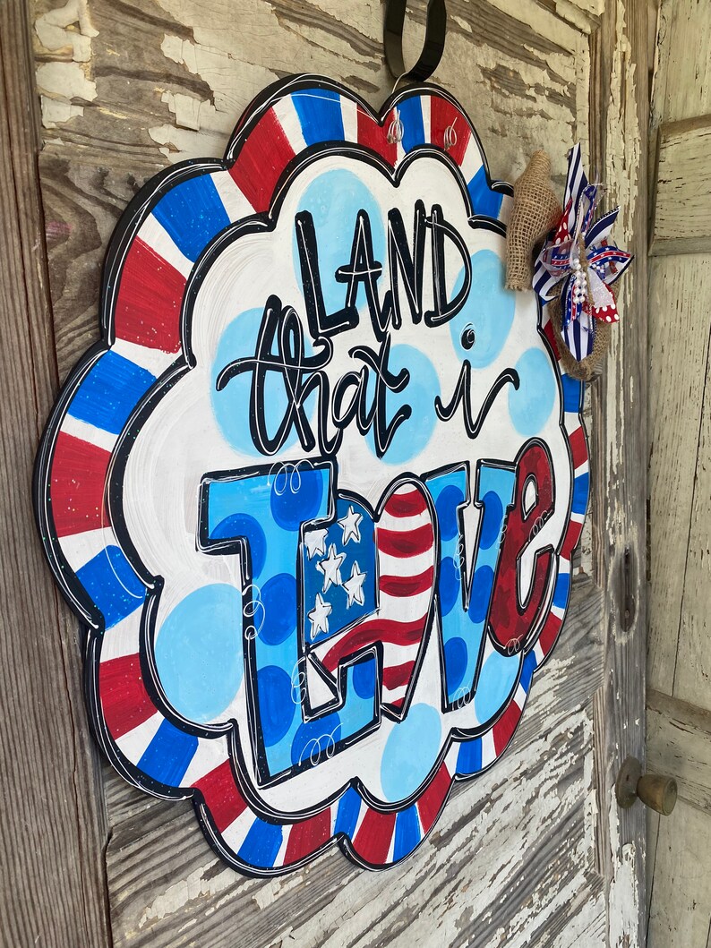 PREORDER Patriotic Door Hanger American Flag Door Hanger Etsy