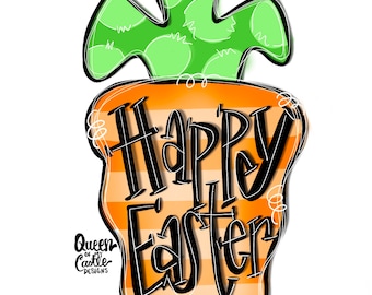 TEMPLATE - Easter Template Door Hanger Template - DIY Door Hanger - Door Decor Template - Carrot Template - Downloadable Door Hanger