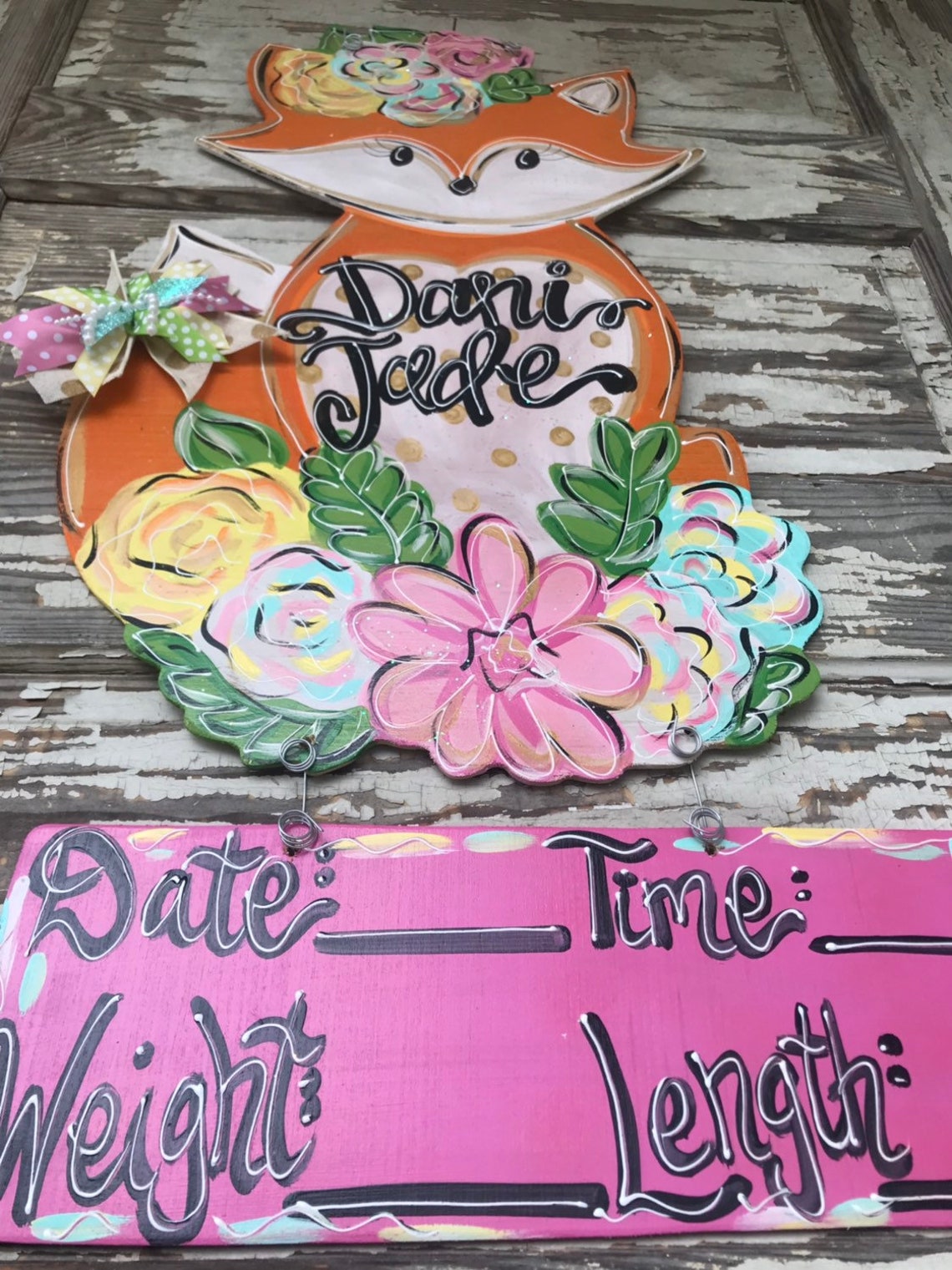 Personalized Baby Door Hanger Birth Announcement Hospital Etsy