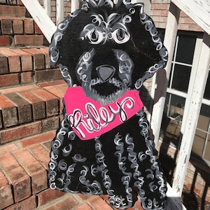 Goldendoodle Door Hanger - Dog Door Hanger - Pet decor - Golden Doodle Sign - Pet Decorations - Dog Sign