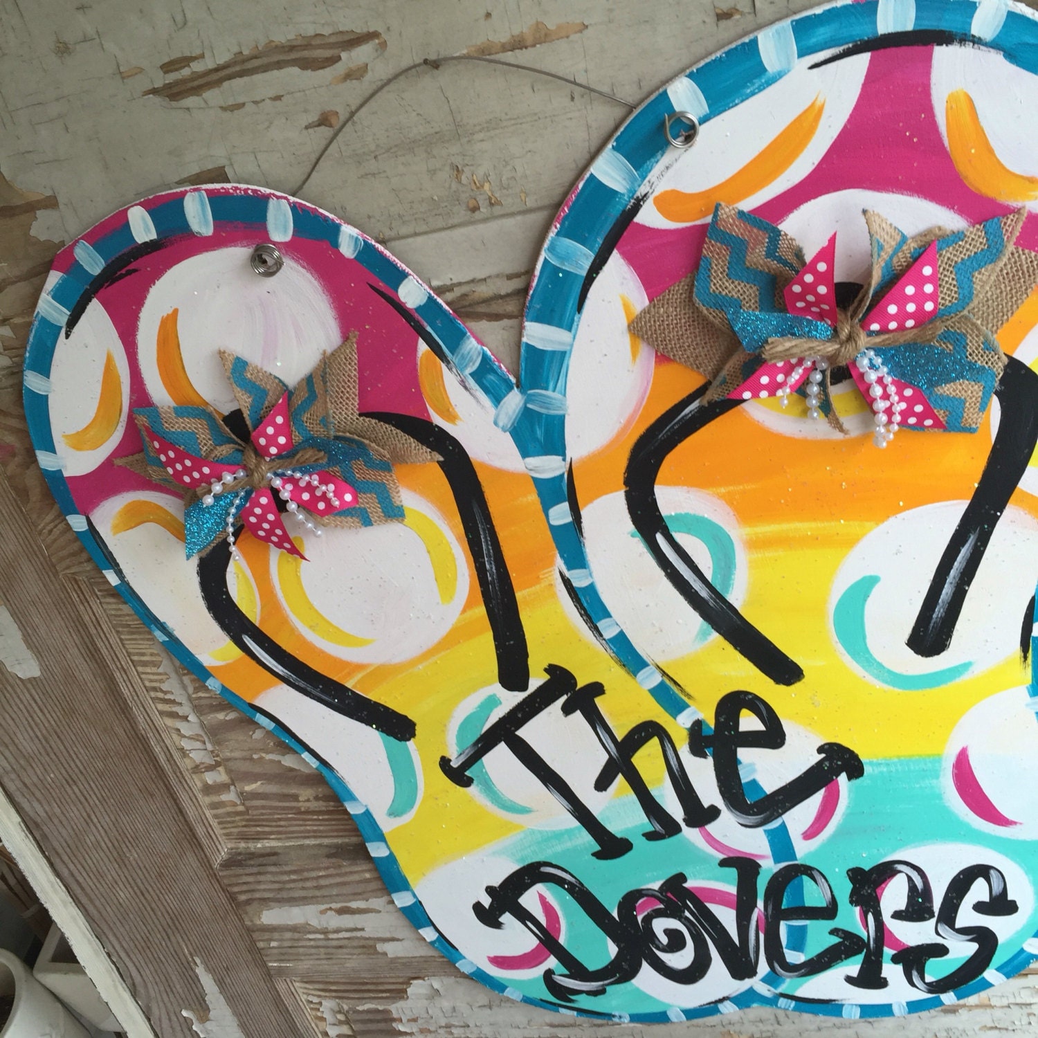 Flip Flop Door Hanger - Summer Door Hanger - Spring Decor - Spring Door ...