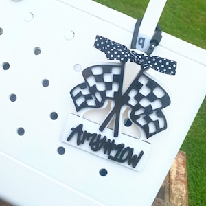 Racing Accessories - Racing Mom - Racing Bag Tag - Racing Charm - Racing Bag Charm - personalized Racing charm