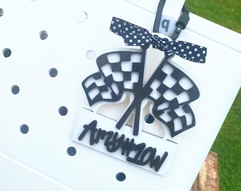 Racing Accessories - Racing Mom - Racing Bag Tag - Racing Charm - Racing Bag Charm - personalized Racing charm