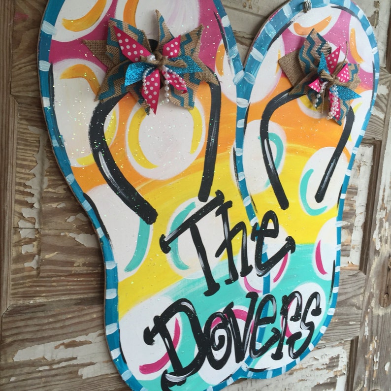 Flip Flop Door Hanger - Summer Door Hanger - Spring Decor - Spring Door ...