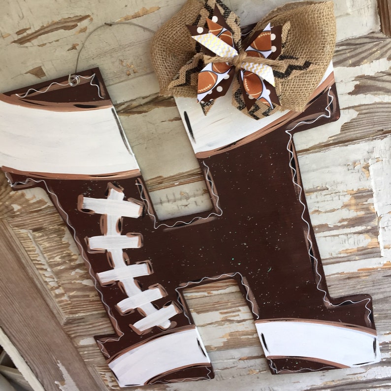 Football Door Hanger Football Sign Football Door Decor Etsy