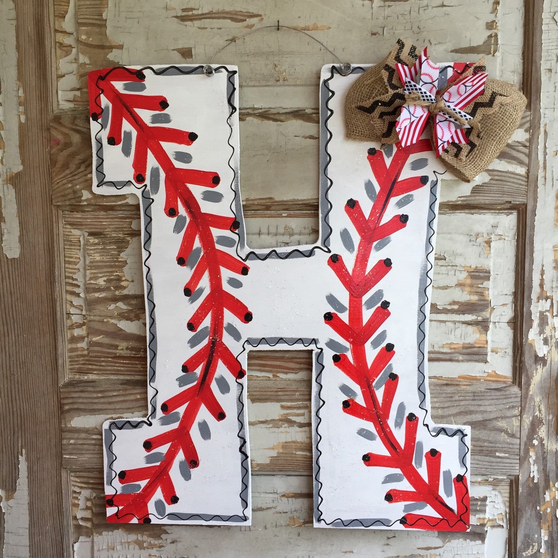 Baseball Door Hanger Baseball Sign Baseball Door Decor Etsy
