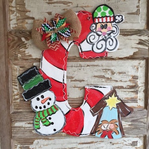 Christmas Door Hanger - Santa Door Hanger -Personalized Door Hanger  - Christmas Decorations - Holiday Decor - Christmas Wreath - Christmas